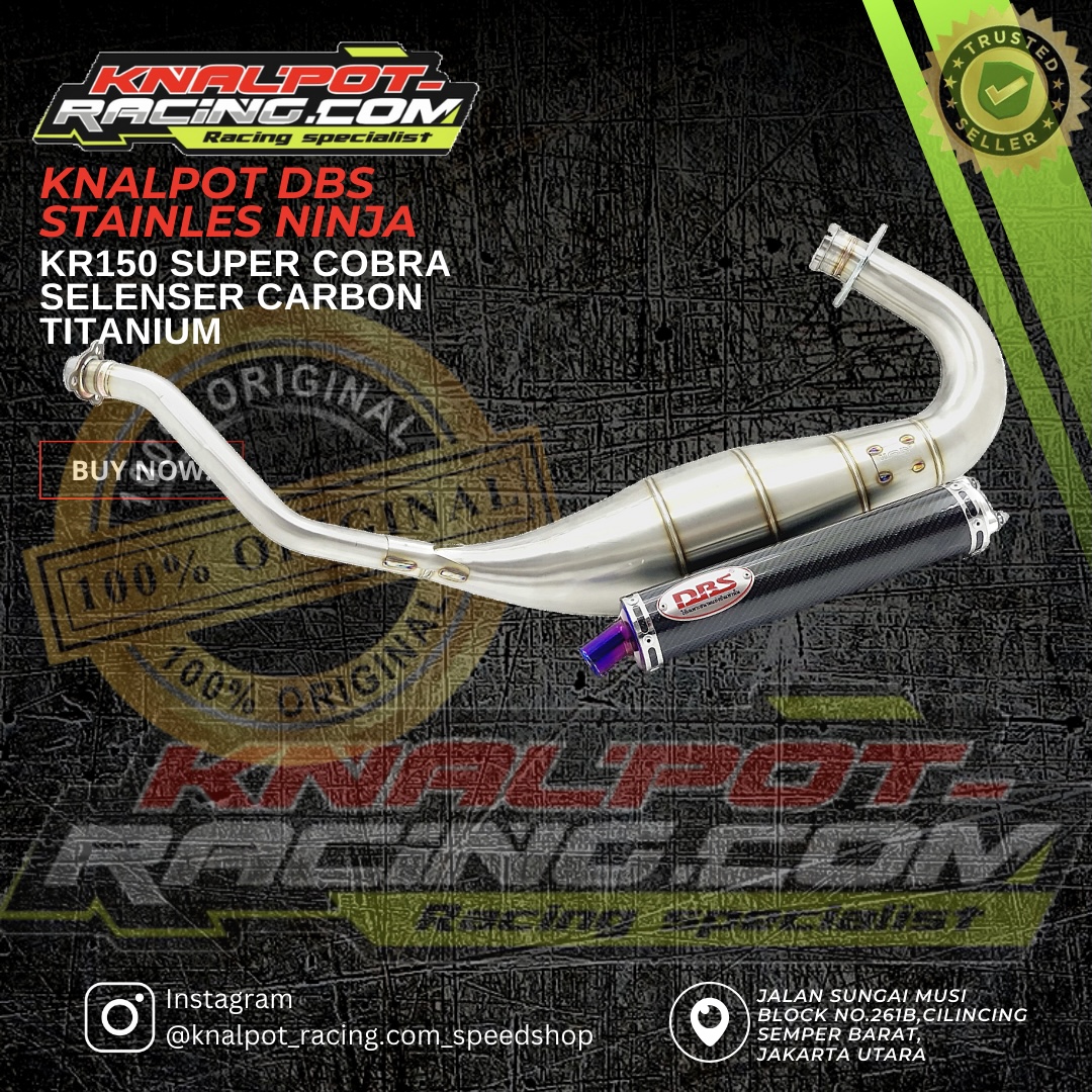 KNALPOT DBS STAINLES NINJA KR150 COBRA SELENSER CARBON/TITANIUM